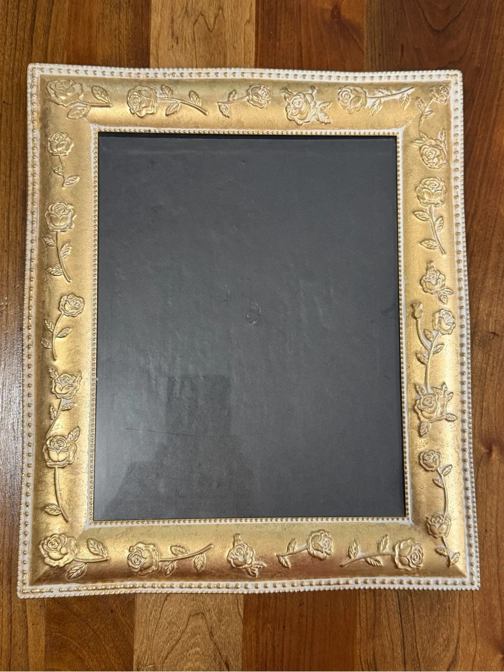 Vintage 8x10 Gold and White Floral Picture Frame